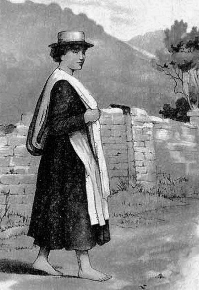 Une représentation de Mary Jones en costume traditionnel.